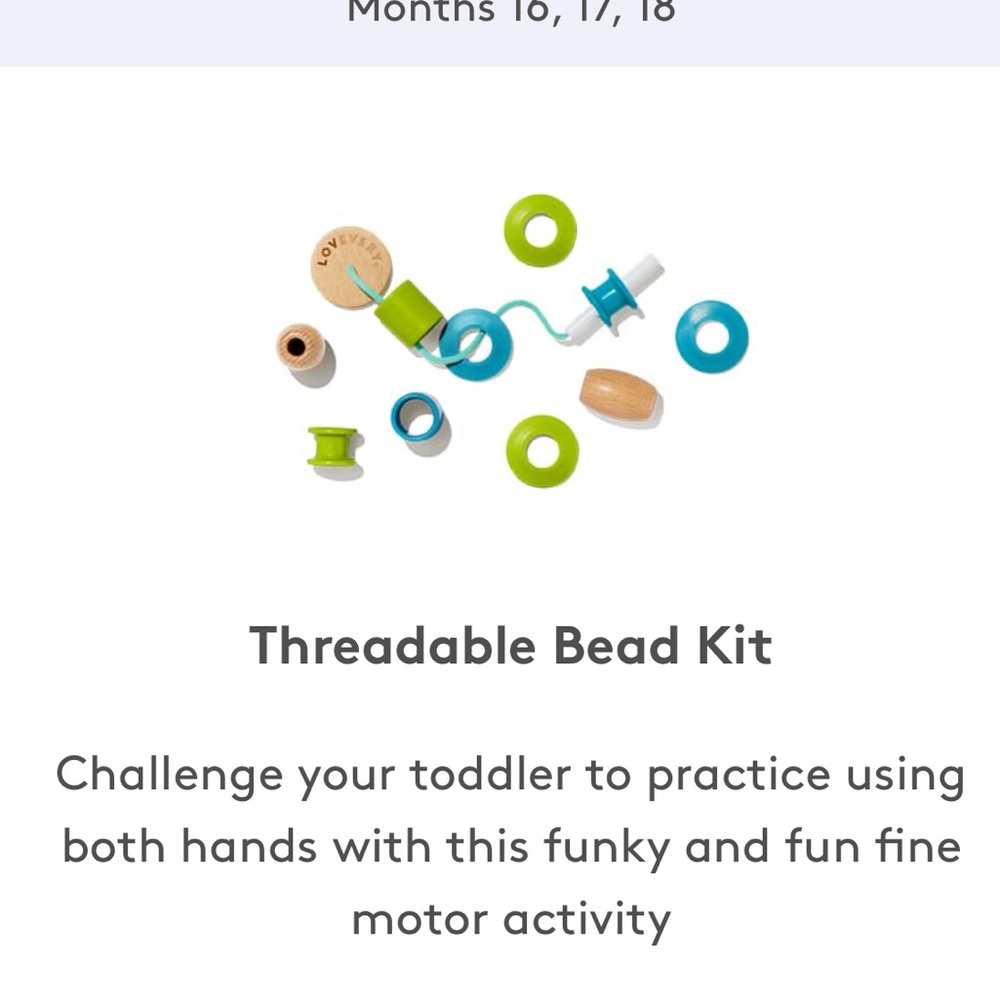 Lovevery threadable bead kit